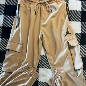 Jordan Khaki Jogger Pants with Red Jumpman Tag